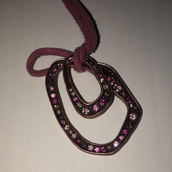 Lia Sophia Pink Cord Pendant Necklace - Picture 4 of 6